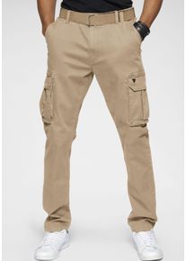 H.I.S. H.I.S Herren Cargohose, beige, casual, Gr. 33, unifarben, Web, Obermaterial: 98% Baumwolle, 2% Elasthan, Hosen