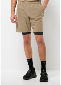 Jack Wolfskin Herren Bikerhose "BIKE COMMUTE SHORTS M", beige, Gr. S, OBERSTOFF: 89% POLYESTER, 11% ELASTHAN; Futter: 100% POLYESTER, Hosen
