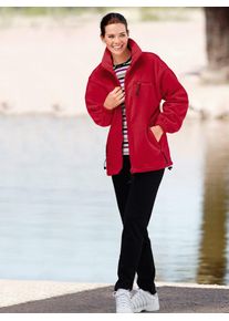 CLASSIC Damen Fleecejacke, rot, Gr. 36, unifarben, 100% Polyester, Jacken