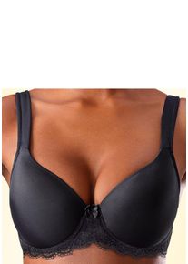 Lascana Damen Schalen-BH, Gr. 85, schwarz, Microtouch, Obermaterial: 85% Polyamid, 15% Elasthan, klassisch, BHs, mit Bügel, nahtlos vorgeformte Cups,