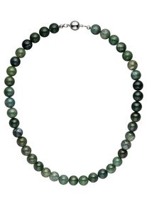 Jobo Damen Kette ohne Anhänger, Metall, L: 45cm, grün, Metall, Halsketten, mit Moosachat 45 cm