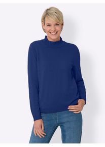 Classic Basics Damen Stehkragenpullover "Stehkragen-Pullover", blau, Gr. 56, unifarben, 100% Polyacryl, Pullover