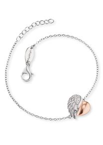 Engelsrufer Damen Armband "Herzflügel, ERB-LILHEARTWING-BIR", Silber 925 (Sterlingsilber), rosa, Silber 925 (Sterlingsilber), Armbänder, mit Zirkonia