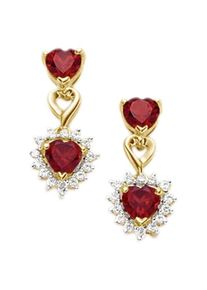 Firetti Damen Paar Ohrstecker "Schmuck Geschenk Gold 333 Ohrschmuck Farbstein Edelstein", Gelbgold 333, gold, Gelbgold 333, Ohrringe, mit Granat,