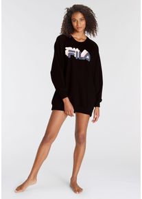 Fila Damen Sweatkleid, Gr. S, schwarz, Sweatware, Obermaterial: 100% Baumwolle, unifarben, bedruckt, sportlich, Kleider