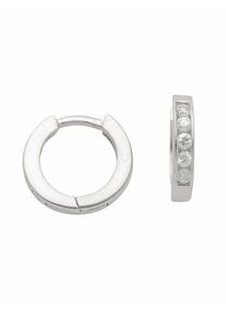 Adelia´s ADELIA ́S Damen Paar Ohrhänger "1 Paar 925 Silber Ohrringe / Creolen mit Zirkonia Ø 11,8 mm", Damen, Silber 925 (Sterlingsilber), silber, Silber 925
