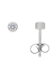 Adelia´s ADELIA ́S Damen Paar Ohrhänger "1 Paar Edelstahl Ohrringe / Ohrstecker mit Zirkonia Ø 3,5 mm", Damen, Edelstahl, silber, Edelstahl, Ohrringe, mit