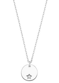 Amor Damen Kette mit Anhänger "Kreis/Stern, 2026064", Silber 925 (Sterlingsilber), L: 42cm, bunt, Silber 925 (Sterlingsilber), Halsketten, mit