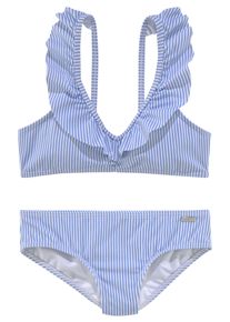 Buffalo Kinder Bustier-Bikini, weiß, Gr. 122, Polyamid, Bikini-Sets, mit Volants am Ausschnitt