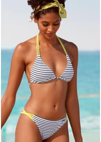 Venice Beach Damen Triangel-Bikini-Top "Camie", grün, Gr. 32, gestreift, kontrastfarbene Details, Recycling-Polyamid, Bikini-Oberteile, mit