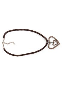Allgäu Rebell ALLGÄU REBELL Damen Kette mit Anhänger "Sweet Heart", braun, Basic, Kunstfaser, Halsketten, mit echten Swarovski Steinen
