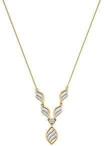 Firetti Damen Kette mit Anhänger "Schmuck Geschenk Silber 925 Halsschmuck Kette Statement Blume Navette", 0,036 ct, Silber 925