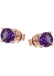 Firetti Damen Paar Ohrstecker "Schmuck Geschenk Gold 375 Gold 585 Ohrschmuck Ohrringe Solitär", Roségold 585, lila, Rosu00e9gold 585, Ohrringe, mit