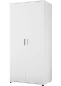Drehtürenschrank Begabino, B:90cm H:191cm T:55cm, weiß, Spanplatte, Schränke, "Bibo", in 2 Breiten