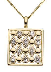 Firetti Damen Ketten-Anhänger "Schmuck Geschenk Gold 585 Halsschmuck Anhänger für Halskette", 0,05 ct P2 = erkennbare Einschlüsse, Gelbgold