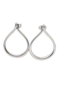 Jacques Charrel Damen Paar Ohrstecker "geschwungen, Edelstahl", silber, Edelstahl, Ohrringe