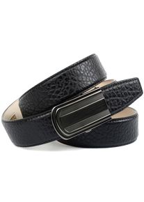 Anthoni Crown Damen Ledergürtel, schwarz, klassisch,elegant, Gr. 90, unifarben, geprägt, Leder, Gürtel, in Walross-Optik
