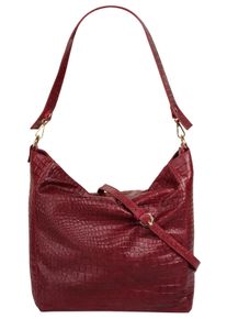 Samantha Look Damen Shopper, rot, Leder, Reptilienprägung, Taschen, echt Leder, Made in Italy