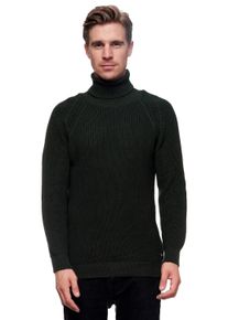 Rusty Neal Herren Rollkragenpullover, grün, casual, Gr. M, unifarben, 50% Baumwolle, 50% Polyacryl, Pullover, mit kuscheligem Rollkragen