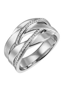 Firetti Damen Fingerring "Schmuck Geschenk Silber 925 Silberring Silberring vergoldet glitzernd", 56, Silber 925 (Sterlingsilber), 4,6mm, silber,