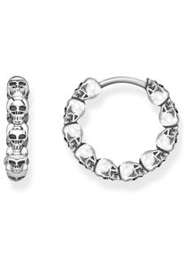 Thomas Sabo Damen Paar Creolen "Totenköpfe, CR619-637-21", Silber 925 (Sterlingsilber), silber, Silber 925 (Sterlingsilber), Ohrringe