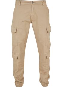 Urban Classics Herren Stoffhose "Urban Classics Herren Double Cargo Twill Jogging Pants", beige, Gr. 31, unifarben, 98% Baumwolle, 2% Polyester, Hosen