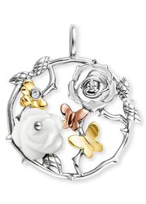 Engelsrufer Damen Ketten-Anhänger "Rose Garden, ERP-ROSEGARDEN-PE-TZ, ERP-ROSEGARDEN-PE-ZI", Silber 925 (Sterlingsilber), 5,20 g, bunt, Silber 925