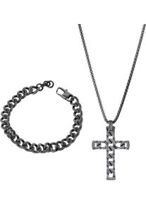 Firetti Damen Schmuckset "Mulitpack Schmuck Geschenk Edelstahl Kette mit Anhänger Armband", schwarz, Edelstahl, Schmuck-Sets