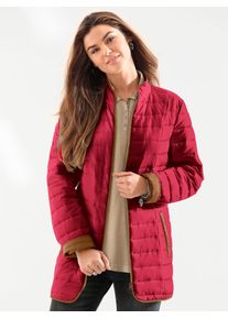 Classic Basics Damen Steppjacke, rot, Gr. 38, unifarben, gemustert, mehrfarbig, 100% Polyester, Jacken