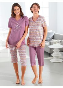 wäschepur WÄSCHEPUR Damen Schlafanzug, Gr. 36, lila, 100% Baumwolle, Homewear-Sets