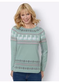 Ambria Damen Strickpullover "Pullover", grün, Gr. 40, gemustert, 100% Baumwolle, Pullover