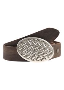 Damen Ledergürtel, braun, modisch, Gr. 110, RETTUNGSRING BY SHOWROOM 019, unifarben, Rindsleder, Gürtel, mit Koppelschließe in grafischem Design