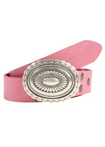 Damen Ledergürtel, pink, casual,modisch, Gr. 85, RETTUNGSRING BY SHOWROOM 019, unifarben, Leder, Gürtel, mit austauschbarer Schließe »Mandala Silber«