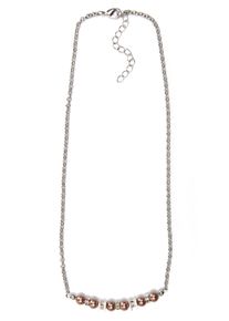 Damen Kette mit Anhänger "Milena", braun, Basic, Collezione Alessandro, Metall, Halsketten, mit Glassteinen (Swarovski) und Glasperlen