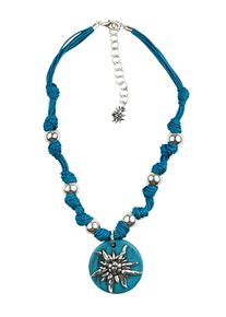 Allgäu Rebell ALLGÄU REBELL Damen Kette mit Anhänger "Maria", blau, Basic, PTFE-Kunststoff, Halsketten, rustikaler Charme