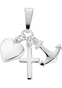 Firetti Damen Ketten-Anhänger "Schmuck Geschenk Silber 925 Halsschmuck Anhänger Glaube Liebe Hoffnung", Silber 925 (Sterlingsilber), 1,55 g, silber,