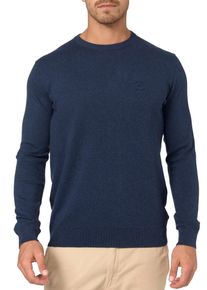 INDICODE Herren Rundhalspullover "Wildman", blau, modisch, Gr. XXL, unifarben, Strick, Obermaterial: 80% Baumwolle, 20% Polyamid, Pullover