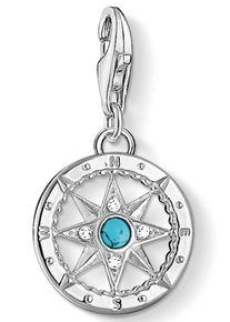 Thomas Sabo Damen Charm-Einhänger "Kompass, 1228-405-17", bunt, Silber 925 (Sterlingsilber), Charms, mit Zirkonia (synth.), Farbstein-Imitat