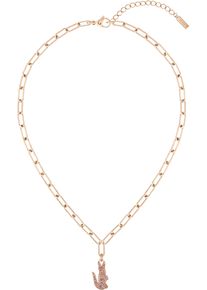 Lacoste Damen Kette mit Anhänger "CROCODILE, 2040304", Edelstahl, L: 56cm, rosa, Edelstahl, Halsketten, mit Glasstein