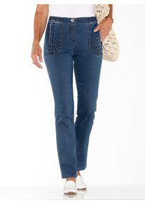 Classic Basics Damen Schlupfjeans, blau, Gr. 20, unifarben, 81% Baumwolle, 17% Polyester, 2% Elasthan, Jeans
