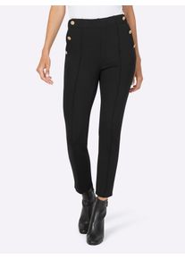 Heine Damen 7/8-Hose, schwarz, Gr. 40, unifarben, 67% Viskose, 28% Polyamid, 5% Elasthan, Hosen