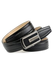 Anthoni Crown Damen Ledergürtel, schwarz, Gr. 95, gemustert, Leder, Gürtel, Automatik-Schließe in Karbon, sportiv