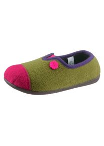Landgraf Damen Hausschuh, Gr. 37, grün, Filz, sportlich, Schuhe