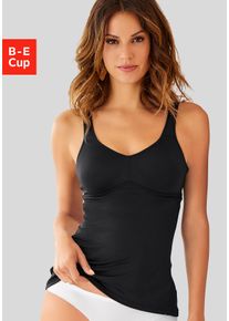 Lascana Damen BH-Hemd, Gr. 80, schwarz, Microtouch, Obermaterial: 80% Polyamid (TACTEL), 17% Elasthan (LYCRA), 3% Baumwolle, Basic, BHs, ohne Bügel