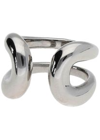 Jacques Charrel Damen Fingerring "topmodern mit offener Ringschiene, Edelstahl", 52, Edelstahl, silber, Edelstahl, Fingerringe