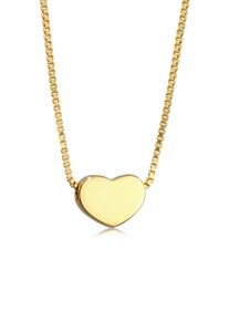 Elli Damen Kette mit Anhänger "Anhänger Herz Schlicht Liebe Venezianer 925 Silber", 45, Silber 925 (Sterlingsilber), L: 45cm, gold, Silber 925