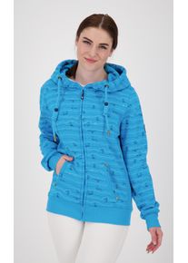 DEPROC Active Damen Kapuzensweatshirt "ANKERGLUTWELLE", blau, casual, Gr. 36, 60% Baumwolle; 40% Polyester, Sweatshirts, Auch in Großen Größen