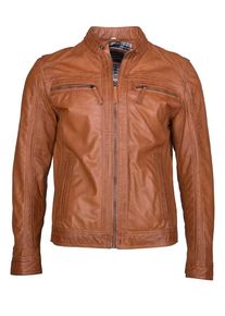JCC Herren Bikerjacke "EL101", braun, Gr. 56, Obermaterial: 100% Leder, Schaf / Futter: 100% Polyester, Jacken