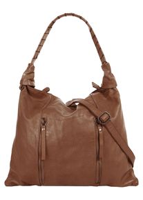 Samantha Look Damen Shopper, braun, Leder, vintage, Taschen, echt Leder, Made in Italy