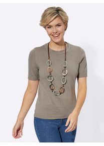 Casual Looks Damen Kurzarmpullover "Pullover", grau, Gr. 40, unifarben, 50% Baumwolle, 50% Polyacryl, Pullover